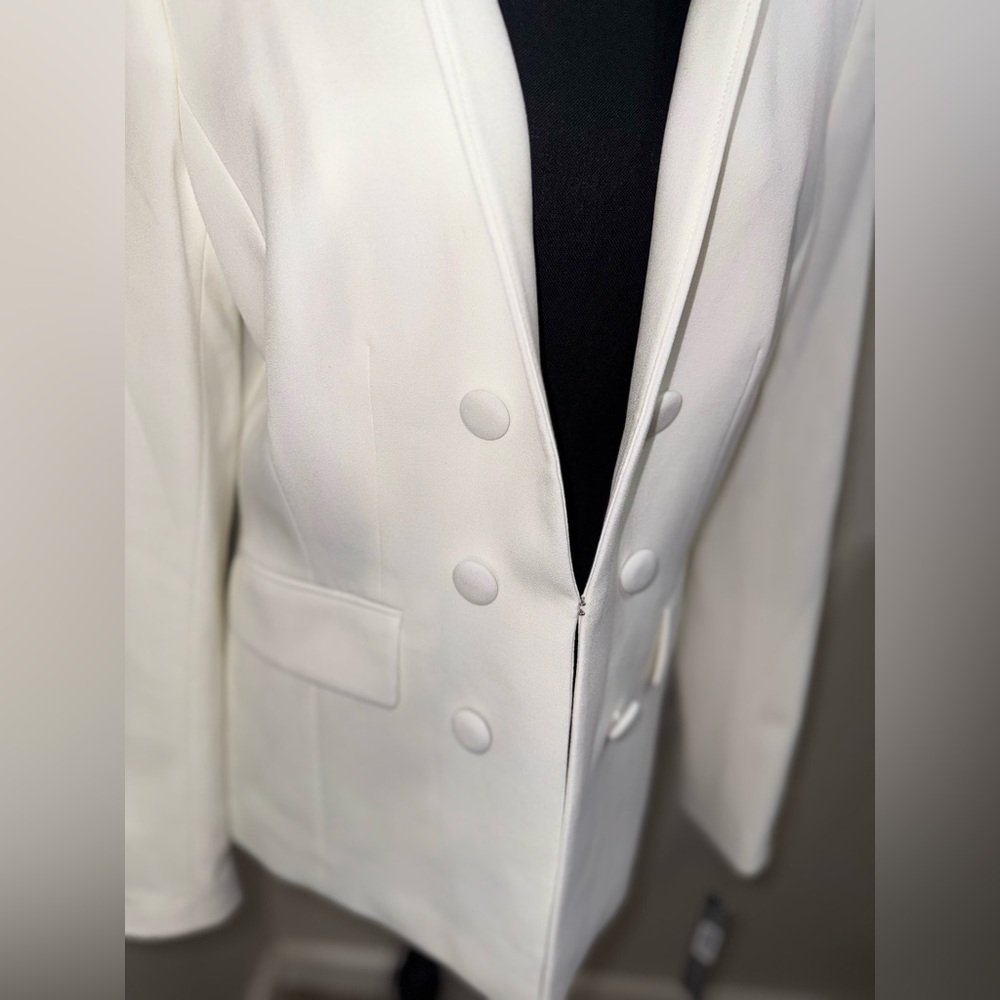 Tahari NWT Ivory Blazer‎ Clean Girl Aesthetic Old Money Bridal Quiet Lux-Size 10 - Picture 2 of 11
